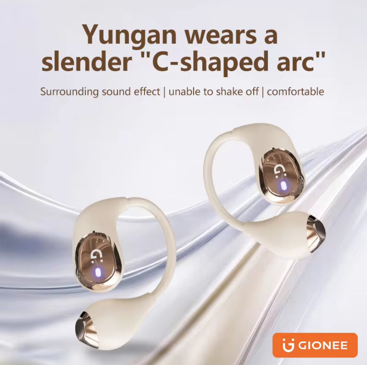 GIONEE JL012 OWS Open Ear Wireless Earbuds - Soft Comfortable Bluetooth