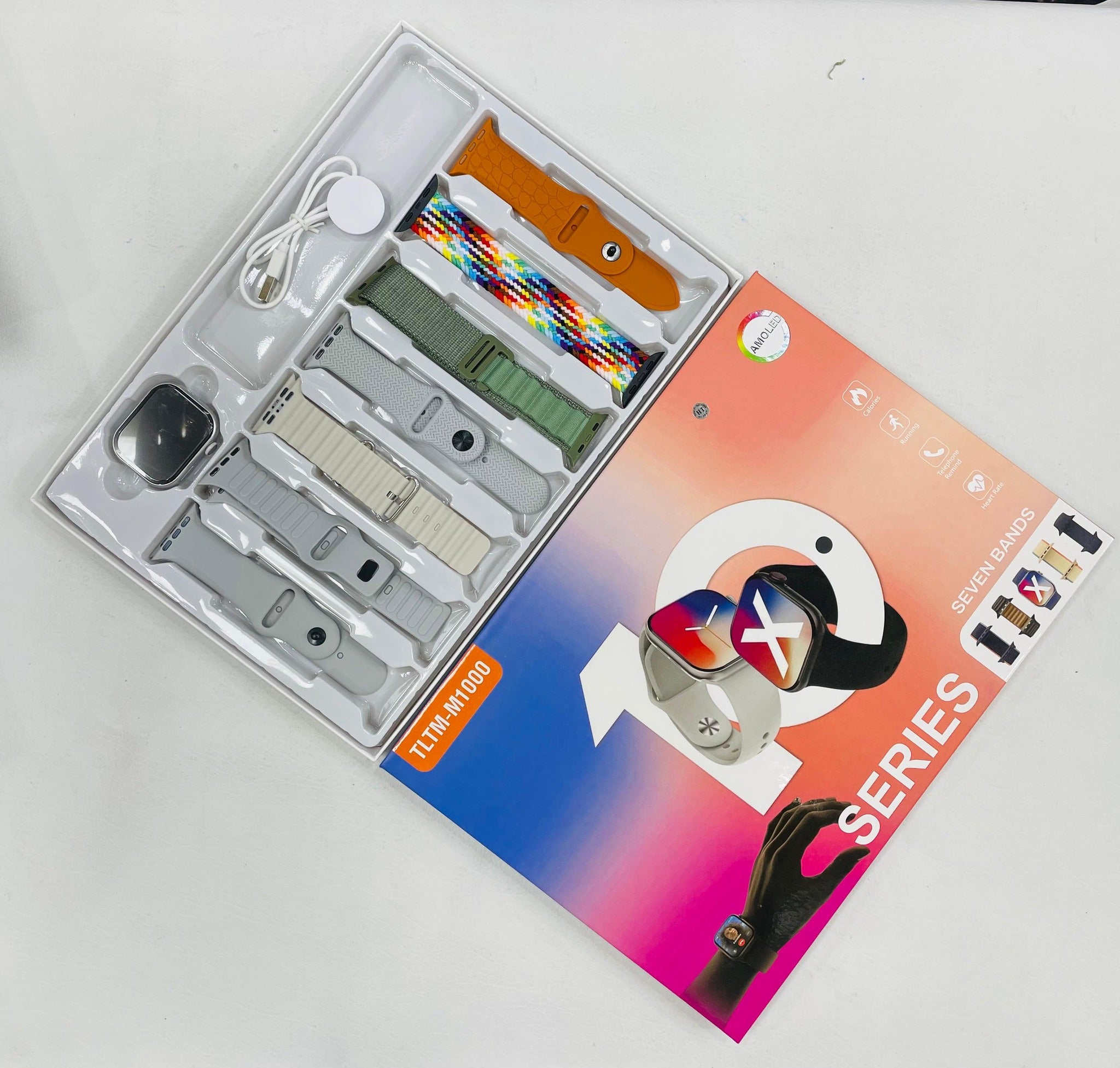 M1000 Series 10 7in1 Straps Smart Watch 49mm HD Display With Games - Series 10 Smart Watch