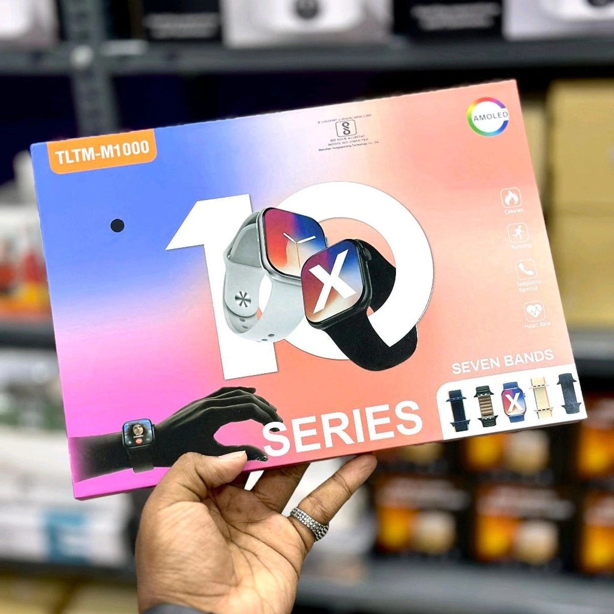 M1000 Series 10 7in1 Straps Smart Watch 49mm HD Display With Games - Series 10 Smart Watch