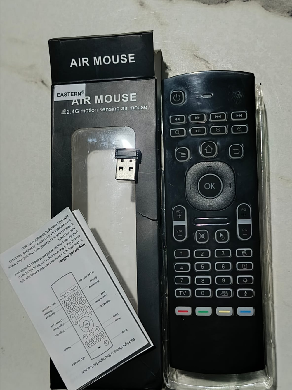 Byte Max 3 Pro – 4in1 Air Mouse Wireless Keyboard Remote Control with RGB Backlit & IR Learning for Android TV Box, Smart TV, PC