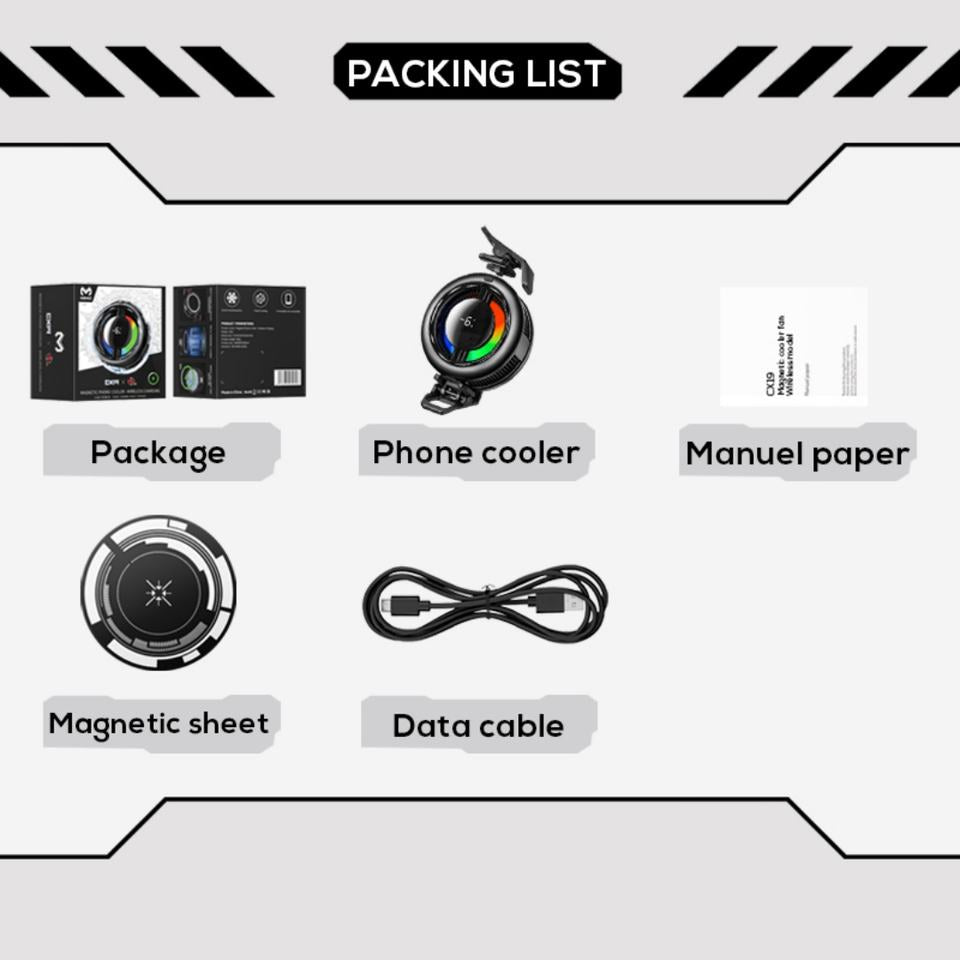 Memo CX19 Phone Cooler for Gaming | Wireless Charging Cooling Fans