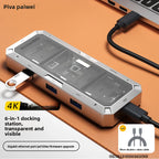PIVA G91 9 in 1 Aluminum Alloy Office Docking Station Smart Screen Display Type-C to HDMI2.0 USB3.0 HUB PD100W Adapter