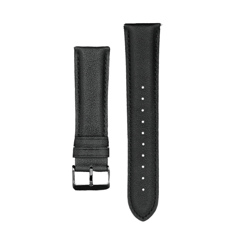 RONiN R-09 Ultra Smart Watch Strap in black leather, adding a stylish touch to your smartwatch.