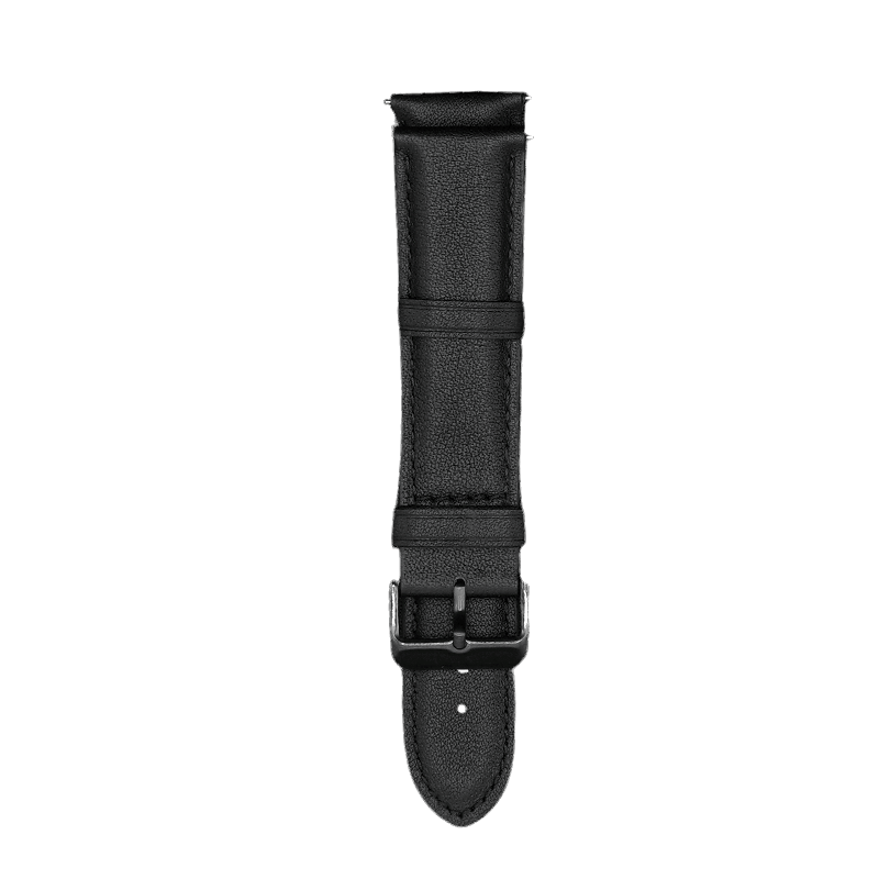 RONiN R-09 Ultra Smart Watch Strap in black leather, adding a stylish touch to your smartwatch.