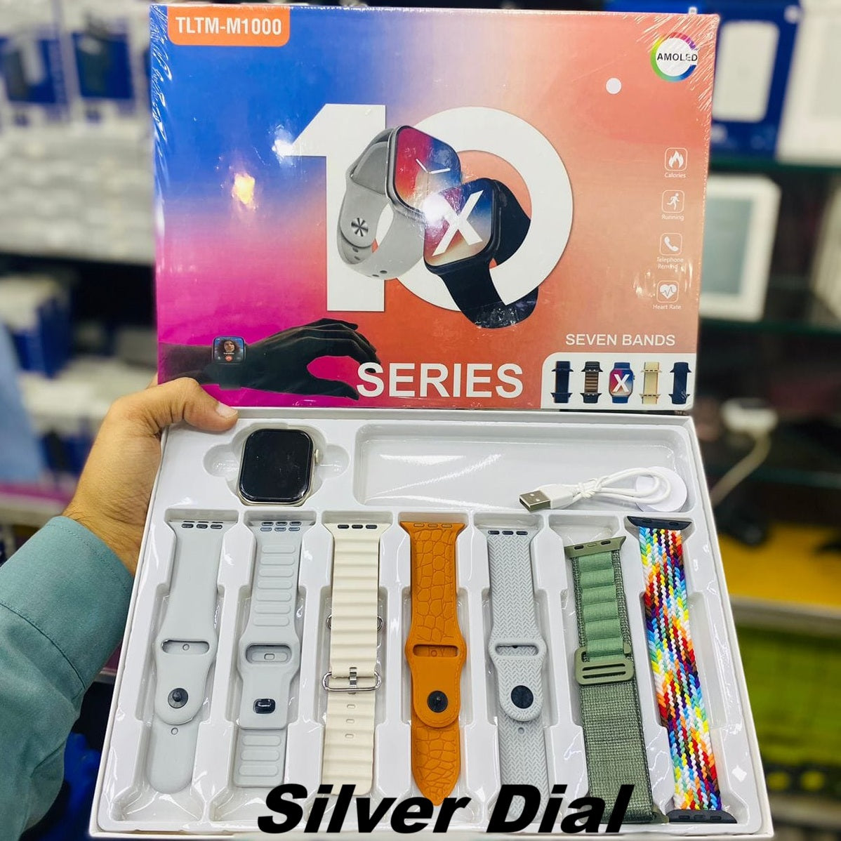 M1000 Series 10 7in1 Straps Smart Watch 49mm HD Display With Games - Series 10 Smart Watch