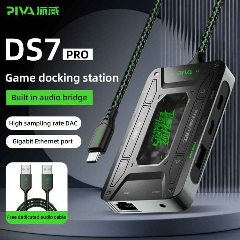 PIVA DS7 Pro Gaming Dock Type-C compatible with any Type-C Device (Streaming Version)