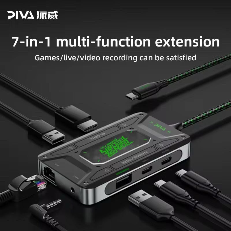 PIVA DS7 Pro Gaming Dock Type-C compatible with any Type-C Device (Streaming Version)