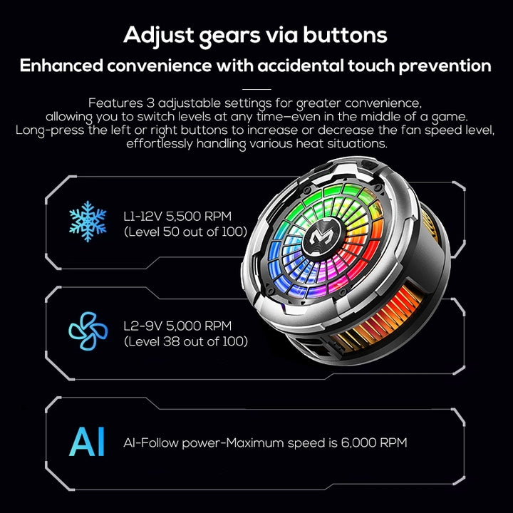 MEMO CX26 Ultra 30W Magnetic Semiconductor Radiator High Powder Phone Cooler with Temperature Display for PUBG Mobile Gamer