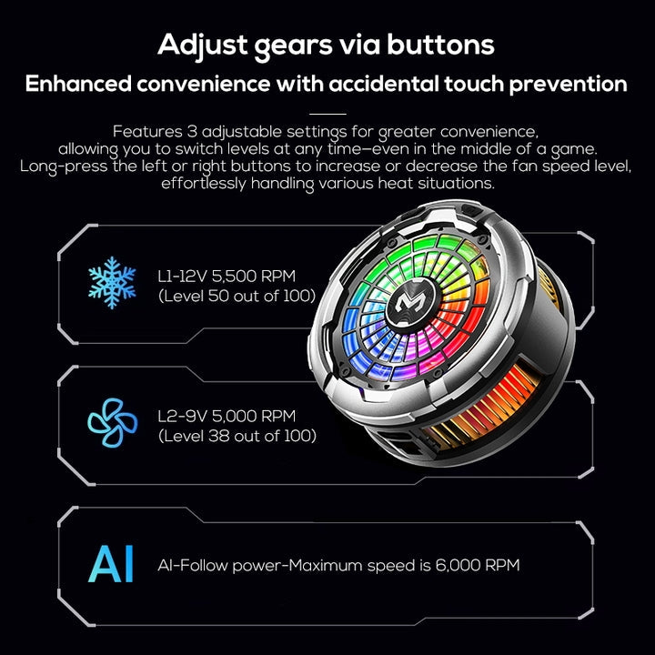 MEMO CX26 Ultra 30W Magnetic Semiconductor Radiator High Powder Phone Cooler with Temperature Display for PUBG Mobile Gamer